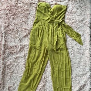 Xtaren Strapless Jumpsuit Romper (L) Chartreuse